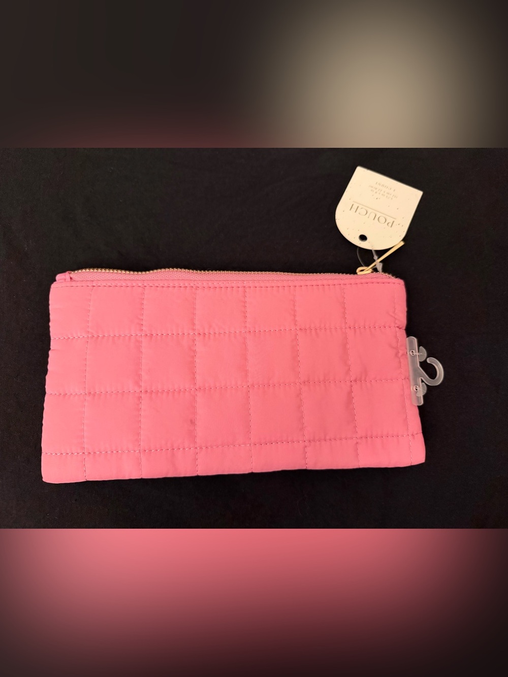 Quilted Pink Zip Pouch